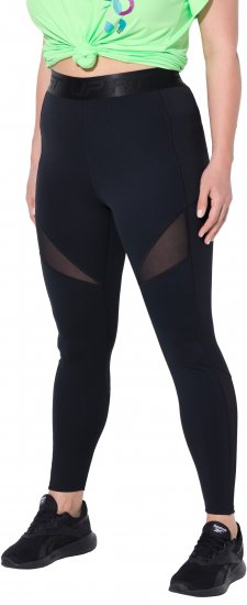 Ulla Popken Mesh Panel Quick Drying Performance Leggings Black - Női Farmer & Nadrágok Nagy Méretekben – Plus Size - 
