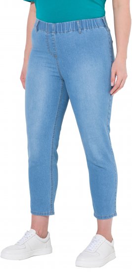 Ulla Popken Cropped Jeggings Light Blue Denim - Női Farmer & Nadrágok Nagy Méretekben – Plus Size - 