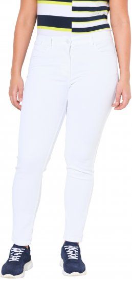 Ulla Popken White Denim Stretch Fit Jeans Snow White - Női Farmer & Nadrágok Nagy Méretekben – Plus Size - 