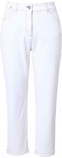 Ulla Popken Used Look 5 Pocket Comfy Waistband Mom Jeans Snow White - Női Farmer & Nadrágok Nagy Méretekben – Plus Size - 