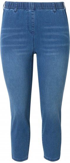 Ulla Popken Cropped Denim Look Stretch Fit Leggings Light Blue Denim - Női Farmer & Nadrágok Nagy Méretekben – Plus Size - 