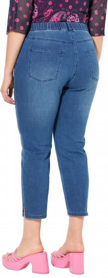 Ulla Popken Cropped Denim Look Stretch Fit Leggings Light Blue Denim - Női Farmer & Nadrágok Nagy Méretekben – Plus Size - 