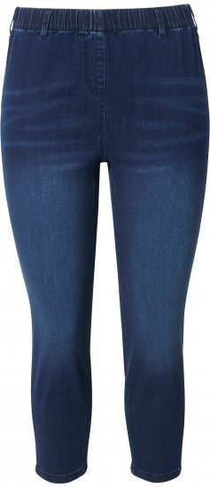 Ulla Popken Cropped Denim Look Stretch Fit Leggings Denim Blue - Női Farmer & Nadrágok Nagy Méretekben – Plus Size - 