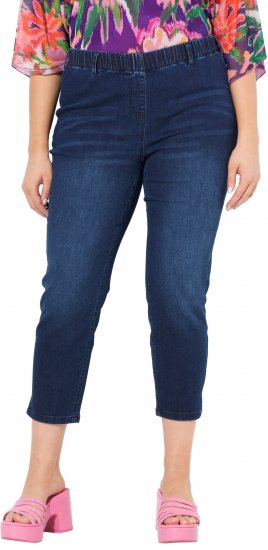 Ulla Popken Cropped Denim Look Stretch Fit Leggings Denim Blue - Női Farmer & Nadrágok Nagy Méretekben – Plus Size - 
