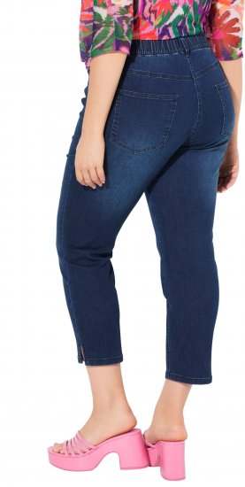 Ulla Popken Cropped Denim Look Stretch Fit Leggings Denim Blue - Női Farmer & Nadrágok Nagy Méretekben – Plus Size - 