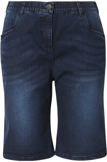 Ulla Popken Denim Wide Leg Elastic Waist Bermuda Shorts Denim Blue - Női Farmer & Nadrágok Nagy Méretekben – Plus Size - 