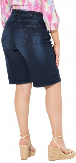 Ulla Popken Denim Wide Leg Elastic Waist Bermuda Shorts Denim Blue - Női Farmer & Nadrágok Nagy Méretekben – Plus Size - 