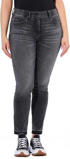 Ulla Popken Raw Edge Stretch Fit Jeans Black - Női Farmer & Nadrágok Nagy Méretekben – Plus Size - 