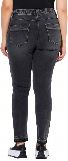 Ulla Popken Raw Edge Stretch Fit Jeans Black - Női Farmer & Nadrágok Nagy Méretekben – Plus Size - 