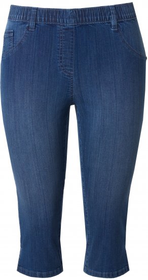 Ulla Popken Denim Elastic Waist Capres Blue Denim - Női Farmer & Nadrágok Nagy Méretekben – Plus Size - 