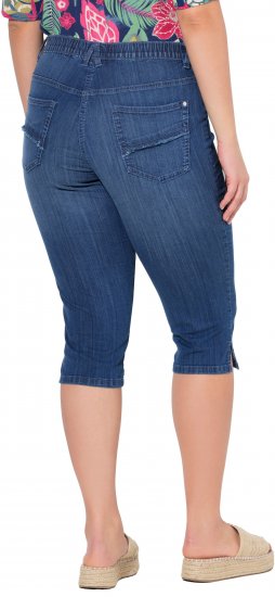 Ulla Popken Denim Elastic Waist Capres Blue Denim - Női Farmer & Nadrágok Nagy Méretekben – Plus Size - 