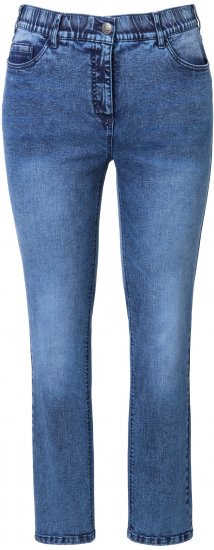 Ulla Popken Vintage Wash Stretch Fit Jeans Blue Denim - Női Farmer & Nadrágok Nagy Méretekben – Plus Size - 