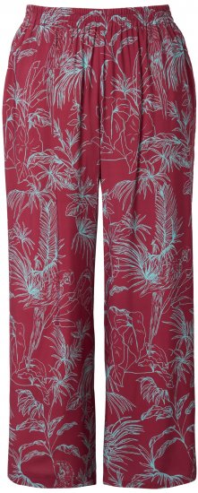 Ulla Popken Wide Leg Elastic Waist Jungle Print Palazzo Pants Brown - Női Farmer & Nadrágok Nagy Méretekben – Plus Size - 