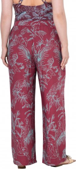 Ulla Popken Wide Leg Elastic Waist Jungle Print Palazzo Pants Brown - Női Farmer & Nadrágok Nagy Méretekben – Plus Size - 