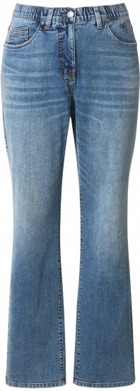 Ulla Popken Bow Embroidery Stretch Fit Jeans Blue Denim - Női Farmer & Nadrágok Nagy Méretekben – Plus Size - 