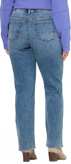 Ulla Popken Bow Embroidery Stretch Fit Jeans Blue Denim - Női Farmer & Nadrágok Nagy Méretekben – Plus Size - 