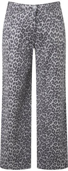 Ulla Popken Leopard Print Stretch Fit Jeans Beige - Női Farmer & Nadrágok Nagy Méretekben – Plus Size - 