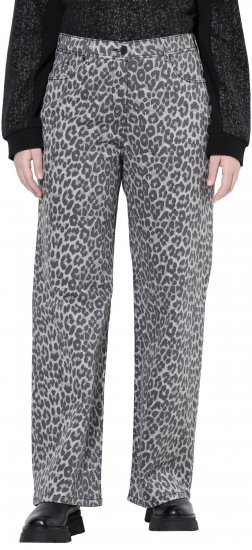 Ulla Popken Leopard Print Stretch Fit Jeans Beige - Női Farmer & Nadrágok Nagy Méretekben – Plus Size - 