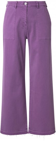 Ulla Popken Purple Fringed Hem Stretch Fit Jeans Lavender - Női Farmer & Nadrágok Nagy Méretekben – Plus Size - 