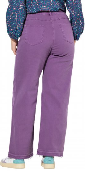 Ulla Popken Purple Fringed Hem Stretch Fit Jeans Lavender - Női Farmer & Nadrágok Nagy Méretekben – Plus Size - 
