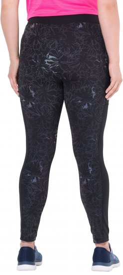 Ulla Popken Quick Drying Flower Print Leggings Black - Női Farmer & Nadrágok Nagy Méretekben – Plus Size - 