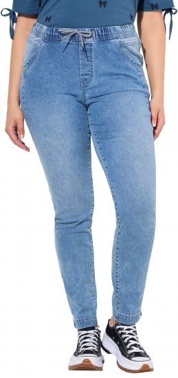 Ulla Popken Drawstring Jeggings Blue Denim - Női Farmer & Nadrágok Nagy Méretekben – Plus Size - 