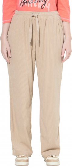 Ulla Popken Corduroy Elastic Waist Pants Brown - Női Farmer & Nadrágok Nagy Méretekben – Plus Size - 