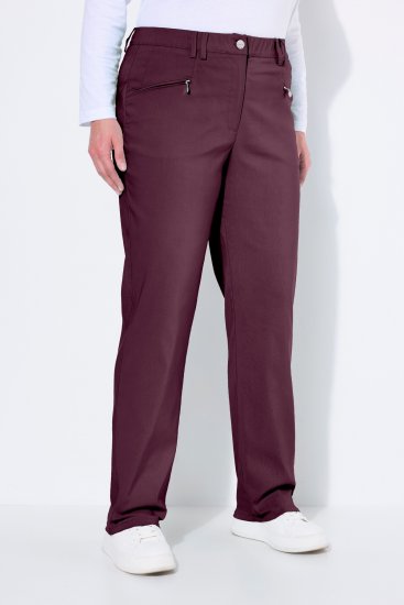 Ulla Popken Thermal Stretch Fit Mony Pants Aubergine - Női Farmer & Nadrágok Nagy Méretekben – Plus Size - 