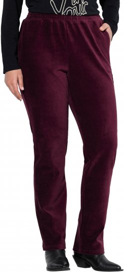 Ulla Popken Corduroy Elastic Waist Pants Brown - Női Farmer & Nadrágok Nagy Méretekben – Plus Size - 