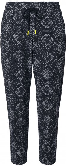 Ulla Popken Snake Print Elastic Waist Joggers Black - Női Farmer & Nadrágok Nagy Méretekben – Plus Size - 