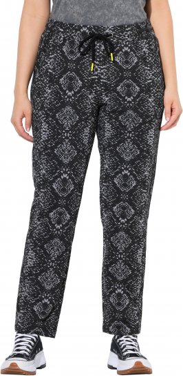 Ulla Popken Snake Print Elastic Waist Joggers Black - Női Farmer & Nadrágok Nagy Méretekben – Plus Size - 