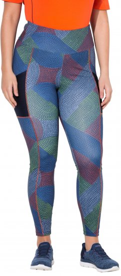 Ulla Popken Quick Drying Stitch Print Performance Leggings Grey - Női Farmer & Nadrágok Nagy Méretekben – Plus Size - 