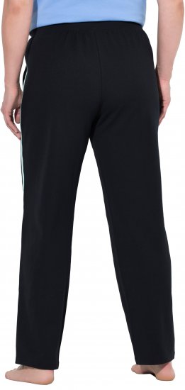 Ulla Popken Side Stripe Elastic Waist Joggers Black - Női Farmer & Nadrágok Nagy Méretekben – Plus Size - 