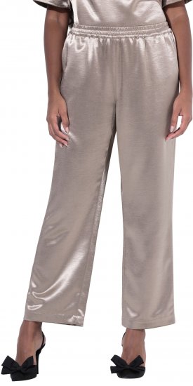 Ulla Popken Metallic Satin Elastic Waist Pants Orange - Női Farmer & Nadrágok Nagy Méretekben – Plus Size - 