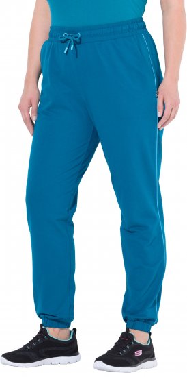 Ulla Popken Contrast Piping Joggers Blue - Női Farmer & Nadrágok Nagy Méretekben – Plus Size - 