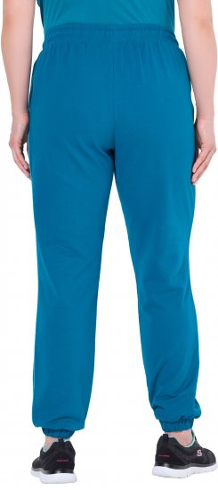 Ulla Popken Contrast Piping Joggers Blue - Női Farmer & Nadrágok Nagy Méretekben – Plus Size - 