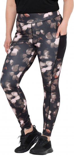 Ulla Popken Abstract Print Quick Dry Sports Leggings Black - Női Farmer & Nadrágok Nagy Méretekben – Plus Size - 