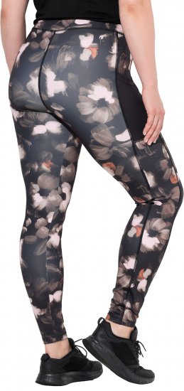 Ulla Popken Abstract Print Quick Dry Sports Leggings Black - Női Farmer & Nadrágok Nagy Méretekben – Plus Size - 