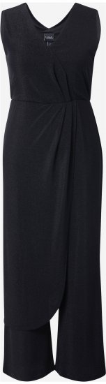 Ulla Popken Draped Sleeveless Glitter Jumpsuit Navy - Női Farmer & Nadrágok Nagy Méretekben – Plus Size - 