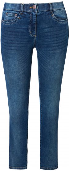 Ulla Popken Decorative Stitched Slim Leg Stretch Fit Jeans Blue Denim - Női Farmer & Nadrágok Nagy Méretekben – Plus Size - 