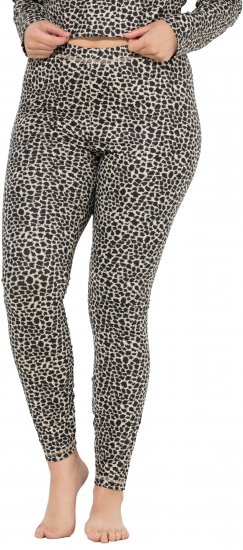 Ulla Popken Leopard Print Ski Leggings Black - Női Farmer & Nadrágok Nagy Méretekben – Plus Size - 