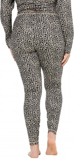 Ulla Popken Leopard Print Ski Leggings Black - Női Farmer & Nadrágok Nagy Méretekben – Plus Size - 