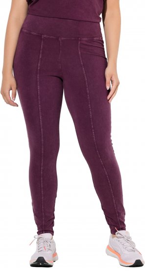 Ulla Popken Acid Wash Decorative Seam Leggings Purple - Női Farmer & Nadrágok Nagy Méretekben – Plus Size - 