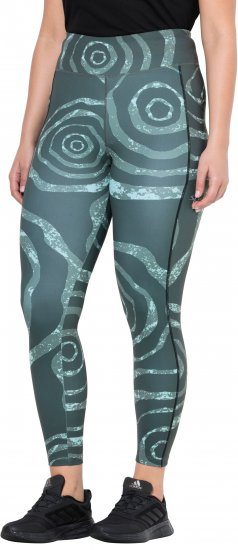 Ulla Popken Quick Drying Ripple Print Sport Leggings Black - Női Farmer & Nadrágok Nagy Méretekben – Plus Size - 