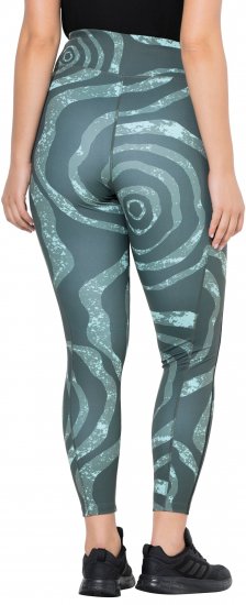 Ulla Popken Quick Drying Ripple Print Sport Leggings Black - Női Farmer & Nadrágok Nagy Méretekben – Plus Size - 