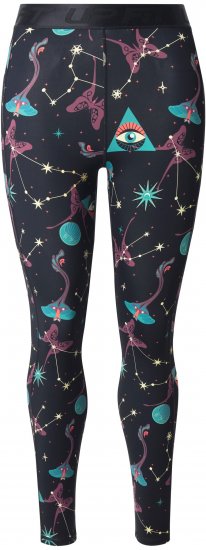 Ulla Popken Quick Drying Celestial Print Sport Leggings Black - Női Farmer & Nadrágok Nagy Méretekben – Plus Size - 