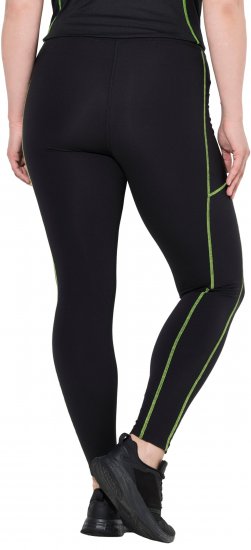 Ulla Popken Neon Seam Quick Drying Performance Leggings Black - Női Farmer & Nadrágok Nagy Méretekben – Plus Size - 