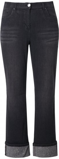 Ulla Popken Rhinestone Studded Jeans Grey - Női Farmer & Nadrágok Nagy Méretekben – Plus Size - 