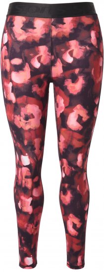 Ulla Popken Abstract Flower Print Performance Leggings Red - Női Farmer & Nadrágok Nagy Méretekben – Plus Size - 