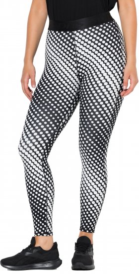 Ulla Popken Polka Dot Performance Leggings Black - Női Farmer & Nadrágok Nagy Méretekben – Plus Size - 